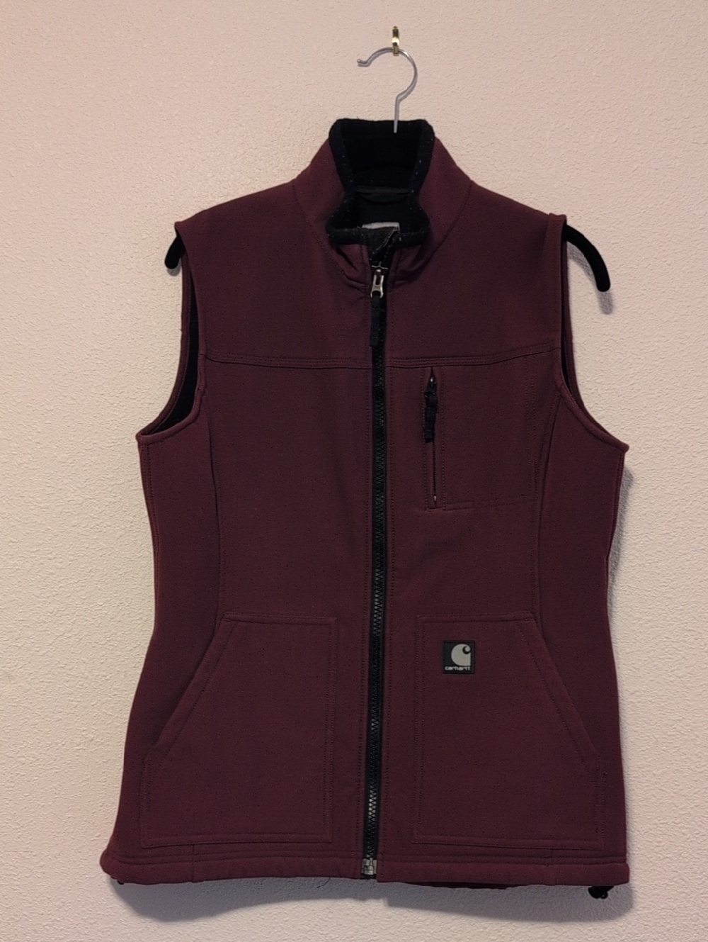 Carhartt Women's Burgundy Zip-Front Fleece Vest